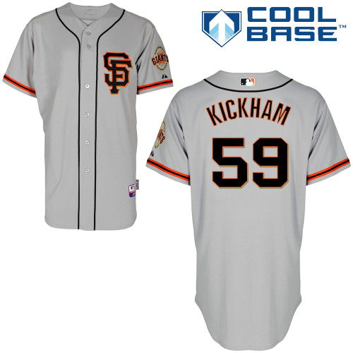 Mike Kickham #59 MLB Jersey-San Francisco Giants Men's Authentic Road 2 Gray Cool Base Baseball Jersey